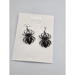 Cara New York Black Spider NWT Dangle Earrings, Halloween , Goth, Party